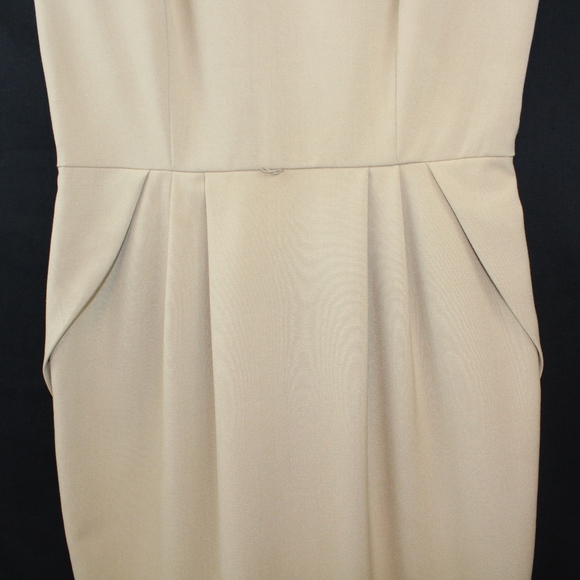 Calvin Klein Tan Pleated Dress, sz: 4 - Picture 4 of 8